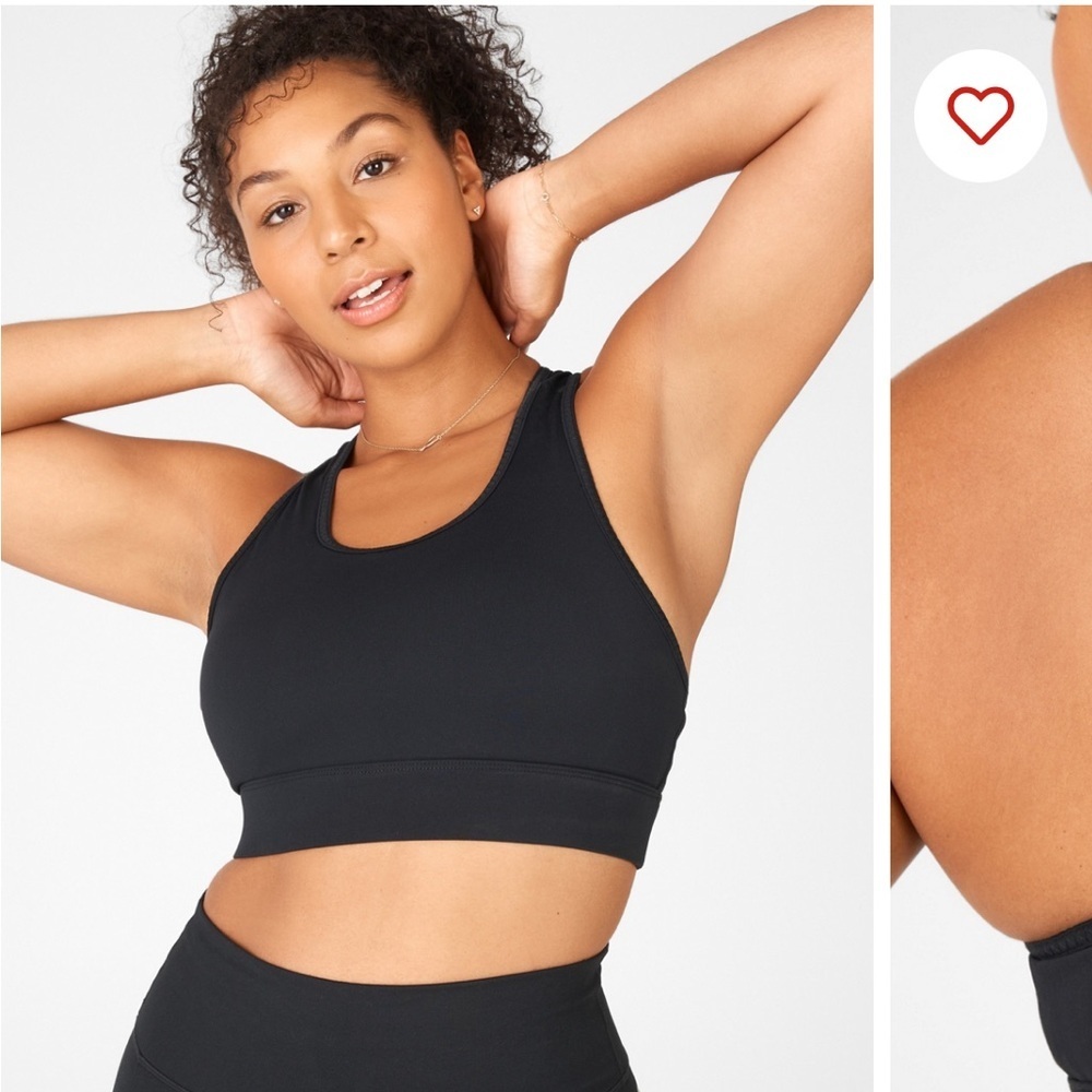 Fabletics | Classic Black Sports Bra with Phone holder Size S